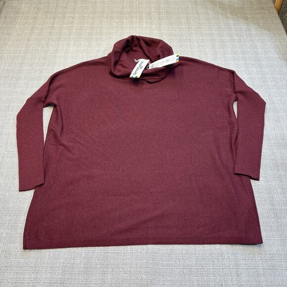 Smartwool Poncho Sweater Womens XS Black Cherry Burgundy Oversize New‎ - Picture 1 of 10